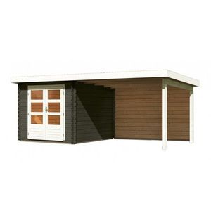 Drevený záhradný domček BASTRUP 4 s prístavkom Lanitplast vyobraziť