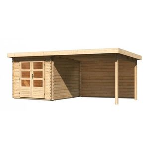 Drevený záhradný domček BASTRUP 4 s prístavkom Lanitplast vyobraziť