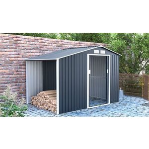 Záhradný domček s prístreškom LUKE A2 Dekorhome Rojaplast vyobraziť