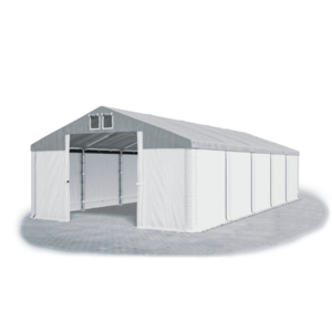Skladový stan 5x10x2, 5m strecha PVC 560g/m2 boky PVC 500g/m2 konštrukcie ZIMA PLUS Šedá Bílá Bílá vyobraziť