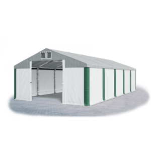 Skladový stan 5x10x2, 5m strecha PVC 560g/m2 boky PVC 500g/m2 konštrukcie ZIMA PLUS Zelená Bílá Šedá vyobraziť