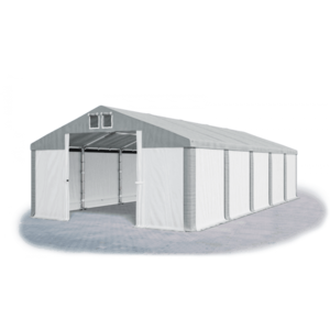 Skladový stan 5x10x2, 5m strecha PVC 560g/m2 boky PVC 500g/m2 konštrukcie ZIMA PLUS Šedá Bílá Šedá vyobraziť