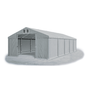 Skladový stan 5x10x2, 5m strecha PVC 560g/m2 boky PVC 500g/m2 konštrukcie ZIMA PLUS Šedá Šedá Šedá vyobraziť