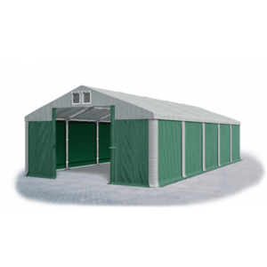 Skladový stan 5x10x2, 5m strecha PVC 560g/m2 boky PVC 500g/m2 konštrukcie ZIMA PLUS Šedá Zelená Šedá vyobraziť