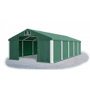 Skladový stan 5x10x2, 5m strecha PVC 560g/m2 boky PVC 500g/m2 konštrukcie ZIMA PLUS Zelená Zelená Bílá vyobraziť