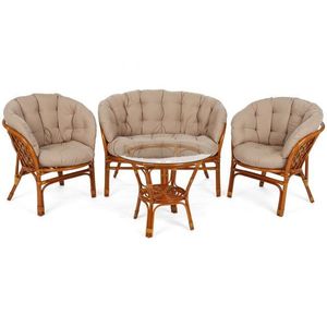 Záhradná sedacia súprava 4 ks prírodný ratan vyobraziť