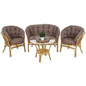 Záhradná sedacia súprava 4 ks prírodný ratan vyobraziť