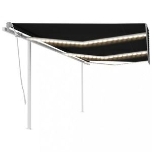 Ručne zaťahovacia markíza so stĺpikmi a LED svetlom 300x250 cm Dekorhome vyobraziť