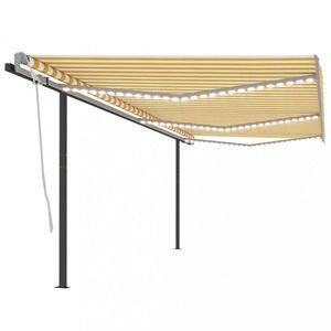 Ručne zaťahovacia markíza so stĺpikmi a LED svetlom 350x250 cm Dekorhome vyobraziť