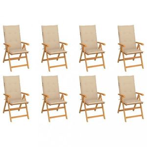 Záhradná polohovacie stolička 8 ks akácie / látka Dekorhome vyobraziť