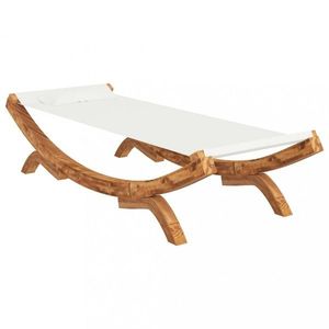 Záhradné lehátko masívne drevo / látka Dekorhome vyobraziť