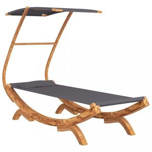Záhradné lehátko masívne drevo / látka Dekorhome vyobraziť