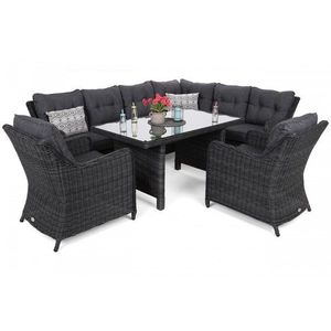 Záhradná rohová súprava s kreslami pravá polyratan vyobraziť