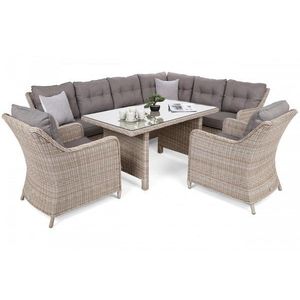 Záhradná rohová súprava s kreslami pravá polyratan vyobraziť