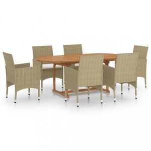 Záhradný jedálenský set 7ks polyratan/akácia Dekorhome vyobraziť
