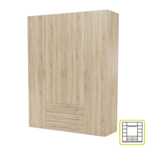 Šatníková skriňa GWEN 70429 Tempo Kondela vyobraziť
