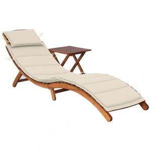 Záhradné lehátko so stolíkom akáciové drevo Dekorhome vyobraziť