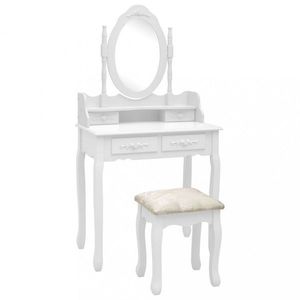 Toaletný stolík s taburetom Dekorhome vyobraziť