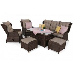 Záhradná zostava 5+1 polyratan / látka vyobraziť