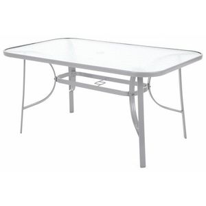 Záhradný jedálenský stôl oceľ / sklo vyobraziť