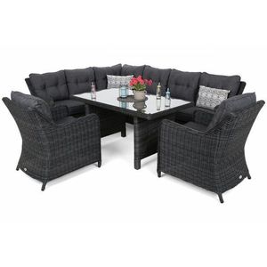 Záhradná rohová súprava s kreslami ľavá polyratan vyobraziť