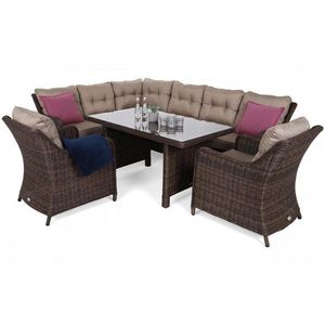 Záhradná rohová súprava s kreslami ľavá polyratan vyobraziť