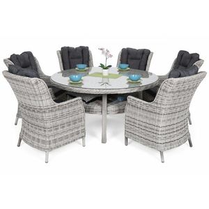 Záhradný jedálenský set guľatý 6+1 vyobraziť