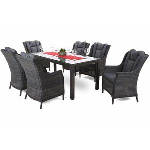 Záhradný jedálenský set 6+1 polyratan vyobraziť
