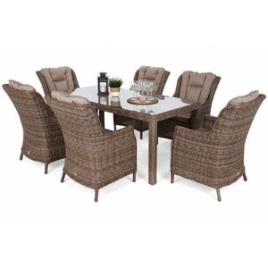 Záhradný jedálenský set 6+1 polyratan vyobraziť