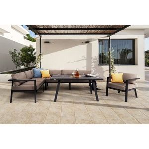 Záhradná sedacia súprava 4 ks kov / látka vyobraziť