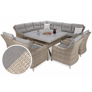 Záhradná sedacia súprava 9 ks GH3465 umelý ratan / látka / sklo vyobraziť