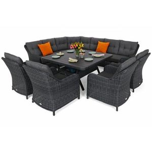 Záhradná sedacia súprava 9 ks GH3465 umelý ratan / látka / sklo vyobraziť