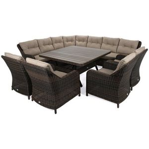 Záhradná sedacia súprava 9 ks GH3465 umelý ratan / látka / sklo vyobraziť