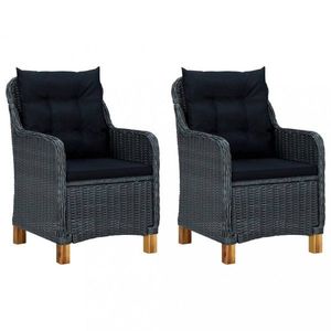 Záhradné kreslo 2 ks sivá / čierna Dekorhome vyobraziť