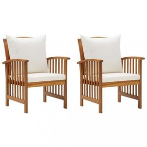 Záhradné stoličky 2 ks akácie / látka Dekorhome vyobraziť