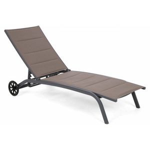 Polohovacie záhradné lehátko s kolieskami vyobraziť