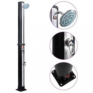 Záhradná solárna sprcha 40 l čierna / strieborná Dekorhome vyobraziť