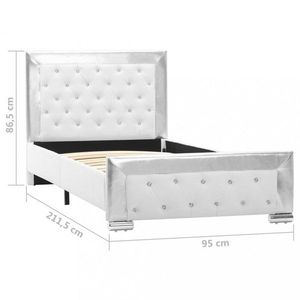 Posteľ biela / strieborná Dekorhome vyobraziť