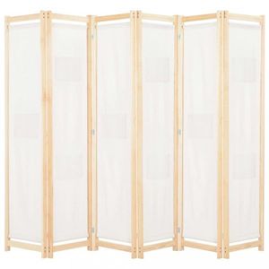 Paraván 6dielny drevo / látka Dekorhome vyobraziť