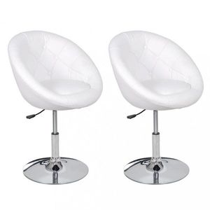 Otočné kresielko 2 ks umelá koža / chróm Dekorhome vyobraziť