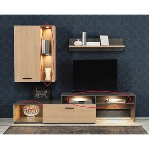 LED osvetlenie k obývacej stene IZULA Tempo Kondela vyobraziť