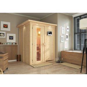 Interiérová fínska sauna 151 x 151 cm Dekorhome vyobraziť