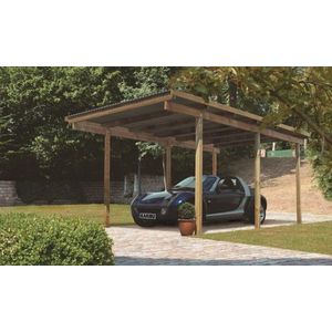 Drevený prístrešok 304 x 490 cm borovica Dekorhome vyobraziť