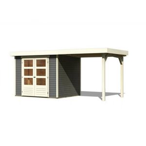Drevený záhradný domček ASKOLA 3 s prístavkom 240 Lanitplast vyobraziť