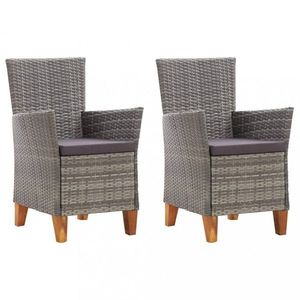 Záhradná stolička s poduškami 2 ks sivá Dekorhome vyobraziť