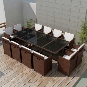 Záhradný jedálenský set 37 ks polyratan vyobraziť