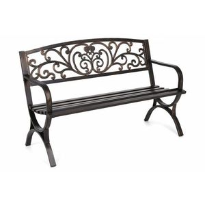 Záhradná lavička s patinou oceľ liatina vyobraziť