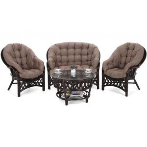 Záhradná sedacia súprava 4 ks prírodný ratan vyobraziť