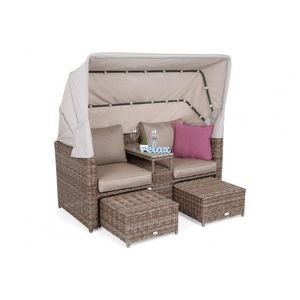 Záhradná pohovka s baldachýnom polyratan vyobraziť