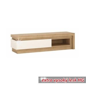 RTV stolík LEONARDO 02 dub riviéra / biela vysoký lesk Tempo Kondela vyobraziť